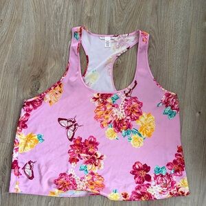 Victoria's Secret Pink Floral Racerback Sleep Tank Super Soft Size XL